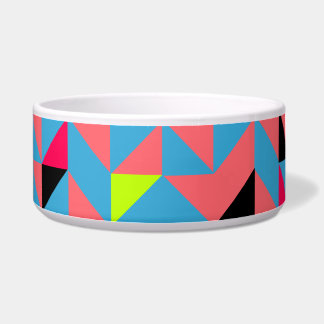 Retro Neon Dog Cat Pet Water Food Bowl