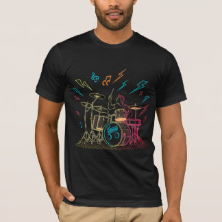 Retro Neon Drummer T-Shirt