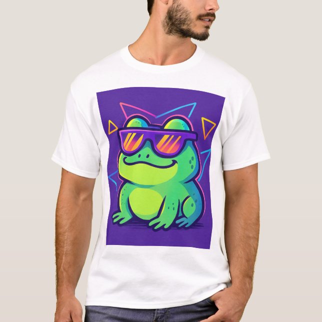Retro Neon Frog Meme T-Shirt (Front)