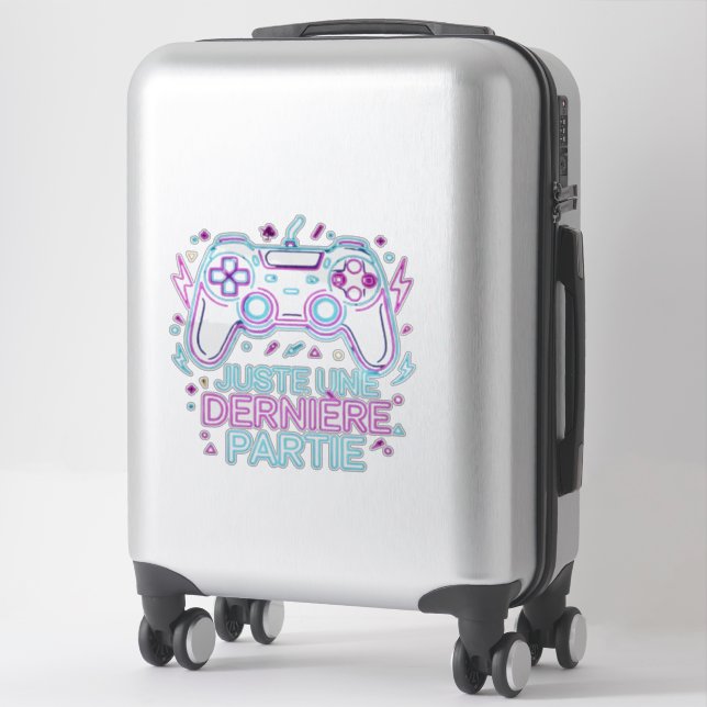 Retro Neon Gamer Sticker -  (Suitcase)