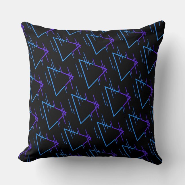 Retro Neon Geometric Pattern 2 Cushion (Front)