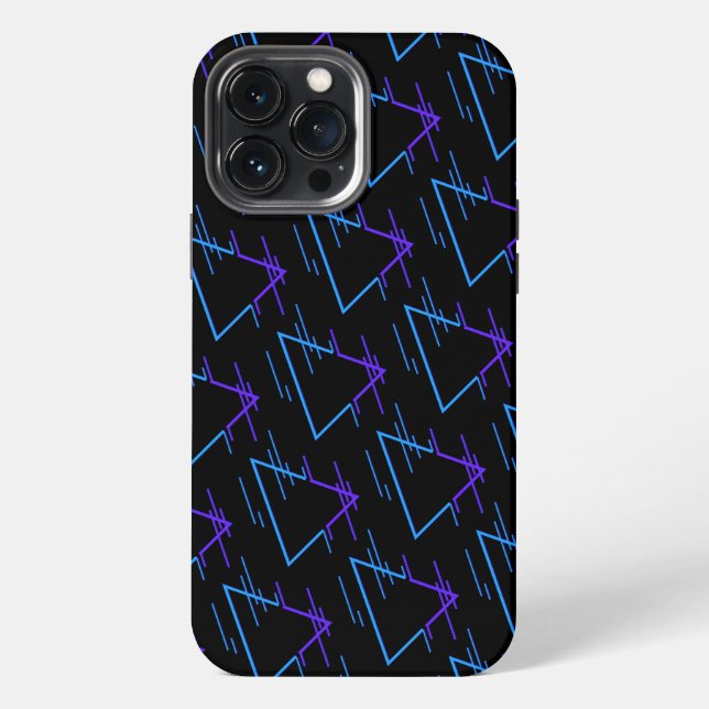 Retro Neon Geometric Pattern 2 iPhone Case (Back)