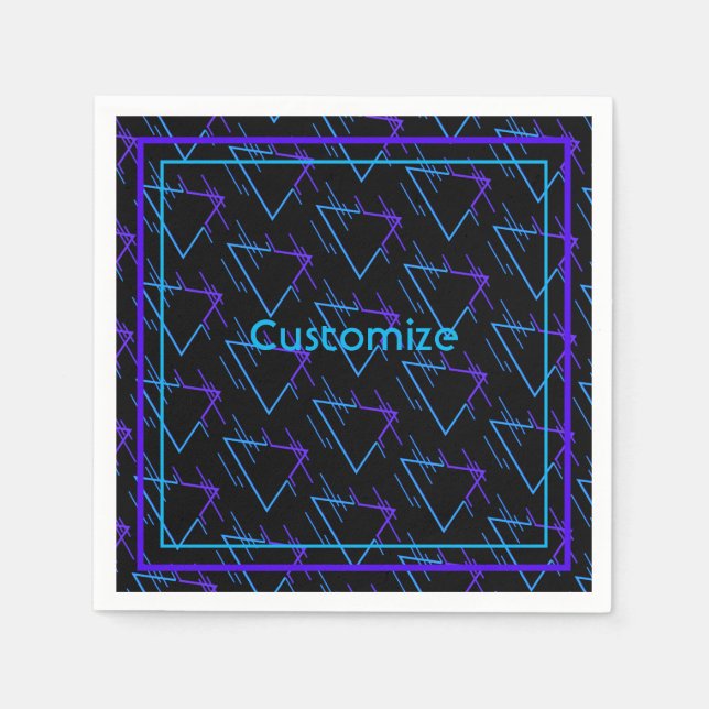 Retro Neon Geometric Pattern 2  Napkin (Front)