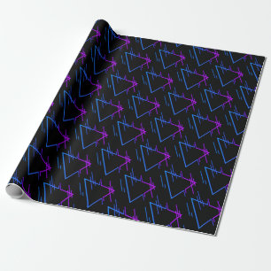Retro Neon Geometric Pattern 3 Wrapping Paper