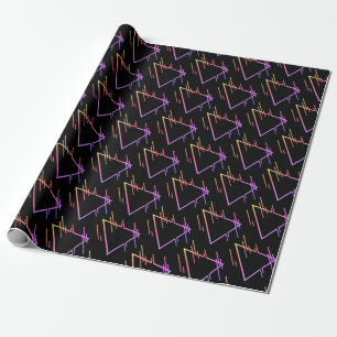 Retro Neon Geometric Pattern 5 Wrapping Paper