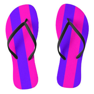 Retro Neon Hot Pink and Purple Flip Flops
