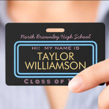 Retro neon light class reunion name 