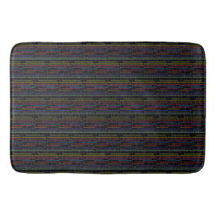 Retro Neon Lines Retro Style Bath Mat