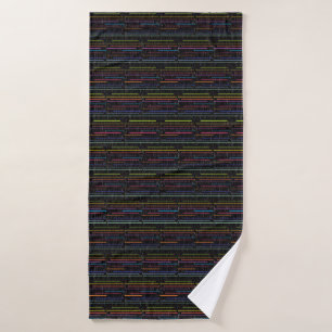 Retro Neon Lines Retro Style Bath Towel