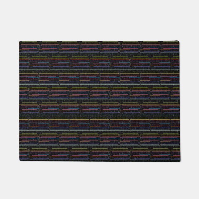 Retro Neon Lines Retro Style Doormat (Front)