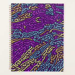 Retro Neon Maze Pattern – Arcade Aesthetic Planner
