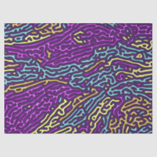 Retro Neon Maze Pattern – Arcade Aesthetic Tissue Paper