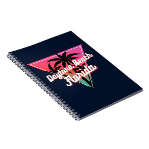 Retro Neon Sunset Palm Trees Daytona Beach Florida Notebook
