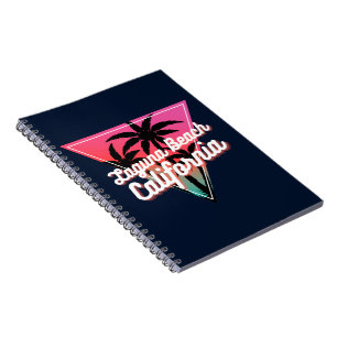 Retro Neon Sunset Palm Trees Laguna Beach Notebook
