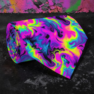 Retro Neon Tie-Dye Custom Necktie