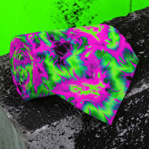 Retro Neon Tie-Dye Custom Necktie