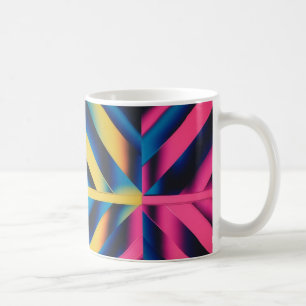 Retro Neon Triangles – Bold Geometric 80s Classic  Coffee Mug