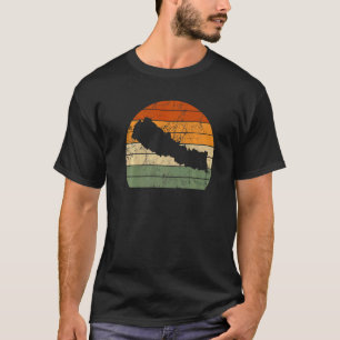 Retro Nepal Nepali Map Sunset Constitution Day T-Shirt