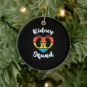 Retro Nephrology Team Dialysis Nurse Kidney Squad Ceramic Ornament