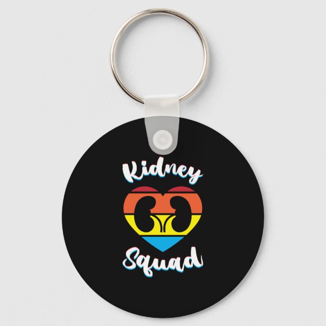 Retro Nephrology Team Dialysis Nurse Kidney Squad Key Ring (Front)