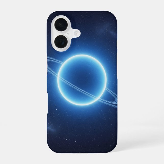 Retro Neptune Glow iPhone 16 Case (Back)
