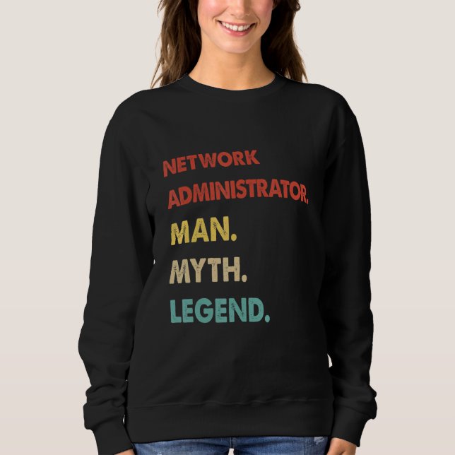 Retro Network Administrator Man Myth Legend Sweatshirt (Front)