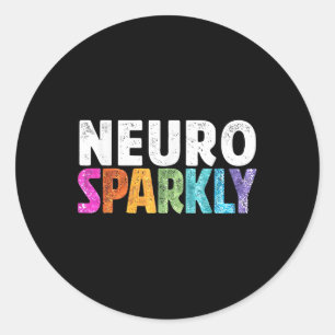 Retro Neurodivergent Neuro Sparkly Autism Spectrum Classic Round Sticker