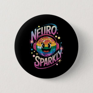 Retro Neurodivergent Neurosparkly Autism Spectrum 6 Cm Round Badge
