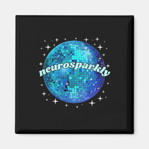 Retro Neurodivergent Neurosparkly Autism Spectrum Magnet