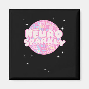 Retro Neurodivergent Neurosparkly Autism Spectrum Magnet
