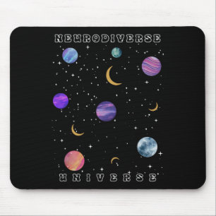 Retro Neurodiverse Universe Space Autism Awareness Mouse Pad