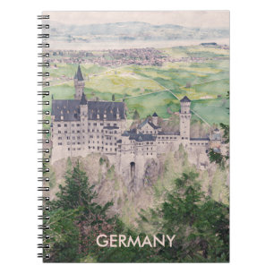Retro Neuschwanstein Castle in Germany Notebook