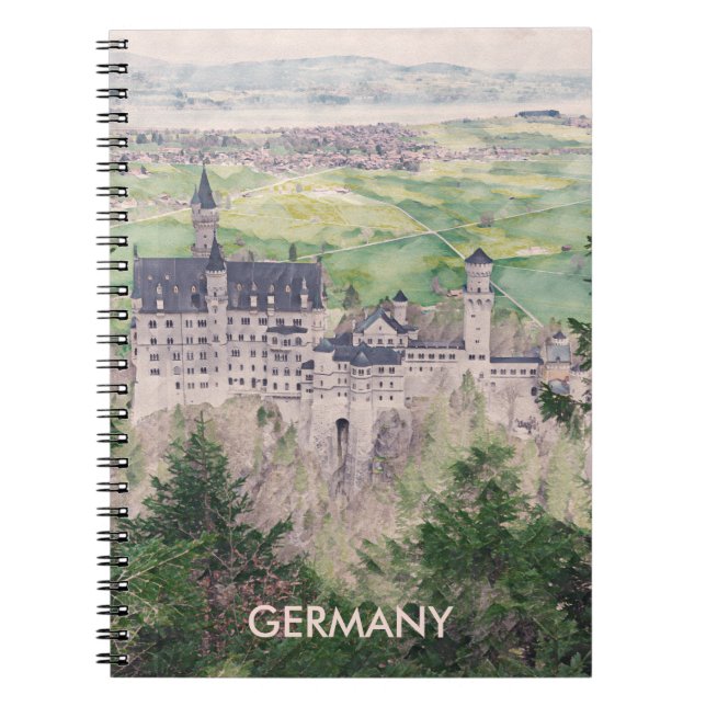 Retro Neuschwanstein Castle in Germany Notebook (Front)