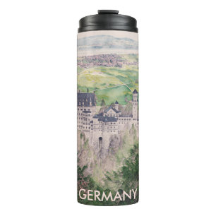 Retro Neuschwanstein Castle in Germany Thermal Tumbler
