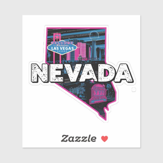 Retro Nevada State Car Sticker (Sheet)