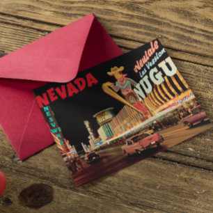 Retro Nevada Vegas Strip Gift Holiday Postcard