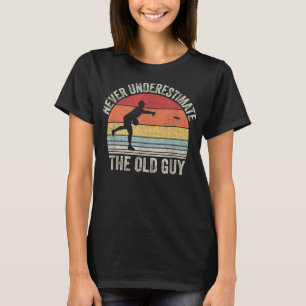 Retro Never Underestimate The Old Guy Funny Disc G T-Shirt