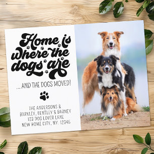 Retro New Address Pet Photo Weve Moved Dog Moving Announcement Postcard