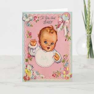 Retro New Baby Greeting Card