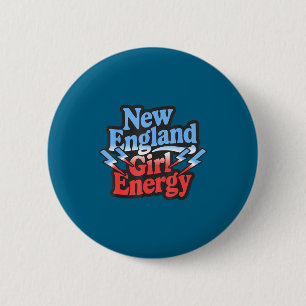 Retro New England Girl Energy Design 6 Cm Round Badge