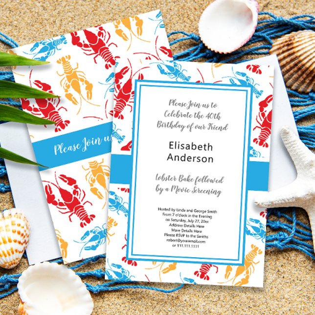 Retro New England Lobster Bake Party Invitation (Creator Uploaded)