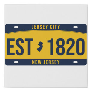 Retro New Jersey State License Plate Souvenir Faux Canvas Print