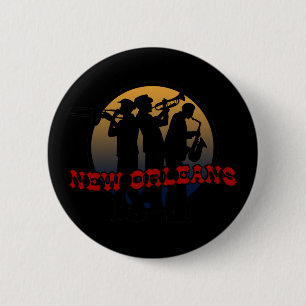 Retro New Orleans Jazz 6 Cm Round Badge