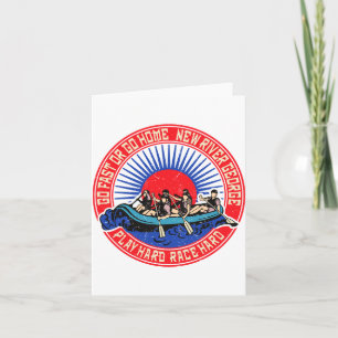 Retro New River George Rafting  Card