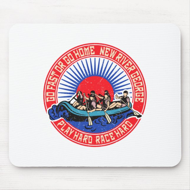Retro New River George Rafting  Mouse Pad (Front)