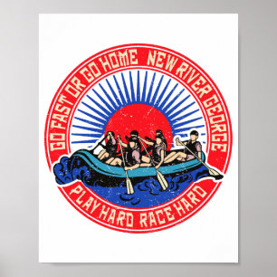 Retro New River George Rafting  Poster