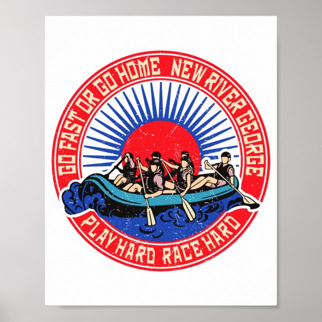 Retro New River George Rafting  Poster (Front)