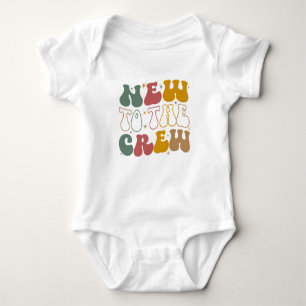 Retro New to the Crew Baby Shower Gift  Bodysuit