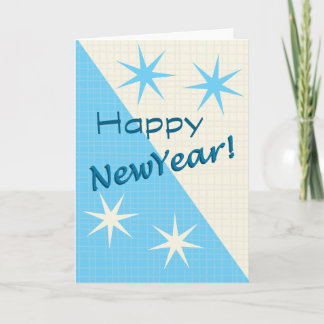 Retro New Years blank greeting card
