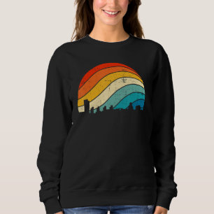 Retro New York Albany Skyline Vintage Urban Skyscr Sweatshirt